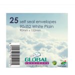 90X152 White Envelopes PK25
