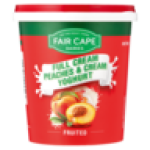 Fair Cape Dairies Peaches & Cream Flavoured Full Cream Yoghurt 1KG
