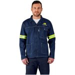 Cast Premium 100% Cotton Denim Jacket - Reflective Arms - Yellow Tape - Blue 5XL