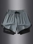 Men's 2 In 1 Shorts For Sports/outdoor/fitness Breathable Quick Dry Shorts