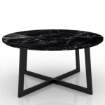 Round Wood And Marble Coffee Table 800MM X 800MM X 450MM