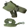 Adjustable Dog Vest & Leash - Army Green Large