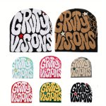 Grvty Visions Hip Hop Beanie - Y2K Fashion Knit Hat Warm & Lightweight For Men & Women