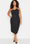 Plus Asymmetrical Knitted Dress - Black