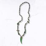 Horn Pendant Beaded Necklace - Emerald Free