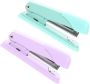 Multi-function Metal Stapler 2PCS Small Desk Staplers With Lavender