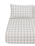 Double Bed Check Fitted Sheet - 137 X 188 Cm Blue