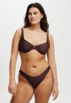 Cotton On Refined High Side Brazilian Bikini Bottom-willow Brown Shimmer