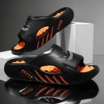 Plus Size Men's Trendy Street Style Color Block Open Toe Breathable Chunky Slippers Comfy Non Slip Durable Soft Sole Anti Odor E