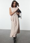 Sleeveless Vest Dress - Beige