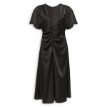 Black Ruched Detail Midi Dress