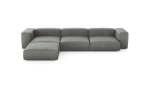 Four Module Chaise Sofa - Leather - Light Grey - 377CM X 241CM