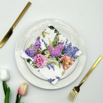 20PCS Flowers And Grass Pattern Colorful Printed Napkins Disposable Double Layer Printed Paper Towels Home Kitchen Napkins Paper