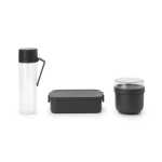 Brabantia Make & Take Breakfast And Lunch Set 3 Piece In Dark Grey