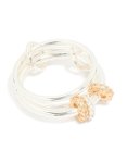 Goldair Gold & Silver Plated Cubic Zirconia 3 Loop Rondell Stacked Ring - M l