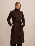 Phoebe Funnel Neck Coat - 16 Chocolate