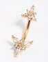 Goldair Gold Plated Surgical Steel Flower Belly Bar
