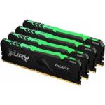 Kingston KF436C17BBAK4 32 Fury Beast Rgb 32GB 4X8GB DDR4-3600MHZ CL17 1.35V Black Desktop Memory