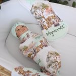 Wrap Set Swaddle Set Green Safari Splash