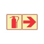 Sabs Fire Extinguisher + Red Arrow Right Photoluminescent Sign F19