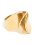 Waterproof Gold Plated Stainless Steel Layered Petal Wrap Ring - M l
