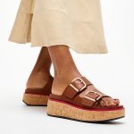 Gen Ff-max Two Bar Buckle Leather Slides - Tan - 8