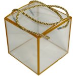 Golden-lined See-through Plastic Box 12 X 12