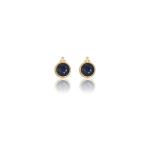 Georgini Natural Sapphire And Two Natural Diamond September Earrings - Gold