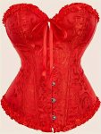 Elegant Vintage Style Floral Jacquard Corset Bustier Bow Tie Fishbone Support Tummy Control Body Shaper Women's Lingerie & Shape