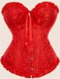 Elegant Vintage Style Floral Jacquard Corset Bustier Bow Tie Fishbone Support Tummy Control Body Shaper Women's Lingerie & Shapewear