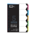 A4 Multicoloured Pastel Unprinted File Dividers 5-PACK