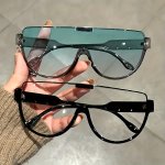 2-PACK Fashion Oversized Glasses For Women Semi-rimless Frame PC Material Anti-reflective Lens Trendy Street Style Snap Eyewear 