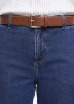 Wide Square Buckle Faux Leather Belt