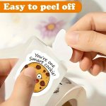 500PCS Cartoon Reward Stickers Roll - Matte Finish Self-adhesive For Phone Cases Notebooks & Envelopes