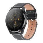 Designer Smart Health Watch WCD06 Vid T3 - Gunmetal Steel black Leather Strap
