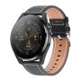 Designer Smart Health Watch WCD06 Vid T3 - Gunmetal Steel/black Leather Strap
