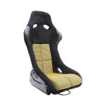 EVO Bucket Non Reclinable Black & Yellow With Gloss Black Backing Retro Design Racing Seats Each - Autostyle Motorsport South Af