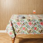 Carmel Designer Birdsong Bloom Tablecloth Aquifer - 10-12 Seater 150X340CM