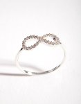 Silver Cubic Zirconia Infinity Ring - M l