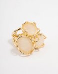 Goldair Gold Plated Statement Semi-precious Trio Ring - M l