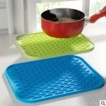 2PCS Silicone Heat-resistant Mats Pot Mat Non-slip Rectangular Trivet Set For Hot Pots Dishes Coaster & Placemat Use Multifuncti