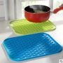 2pcs Silicone Heat-Resistant Mats Pot Mat Non-Slip Rectangular Trivet Set For Hot Pots Dishes Coaster & Placemat Use Multifunctional Table Protection Kitchen Stuff