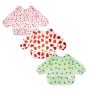3 Pcs Waterproof Baby Bibs Long Sleeves Weaning Smock Bib With Food Catcher Pocket For Toddler Eating Baby LED Weaning Full Cover Wearable Sleev