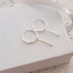 Iris 925 Sterling Silver Round Hoop Bar Earrings Size: 1.5X12MM Hoops