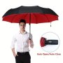 Windproof Travel Sturdy 10 Ribs Frame Fashionable Automatic Umbrella Extra Large Folding Simple Design Umbrella With UV Protection Dual Use For Sunny And Rainy Weather