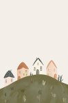 Village On The Hill 1 Canvas Print - 600MM X 600MM