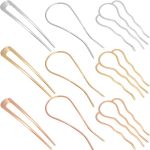 Chanaco French Hair Pins For Women Gold Silver Updo Hair Accessories U Shaped Hair Pins For Buns Twist Hairpin For Styling Metal