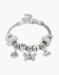 Silver Butterfly & Tree Charm Bracelet