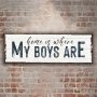 1PC Family Sign Home Is Where My Boys Wall Art Sign For Home Wooden Sign Door Decor Wall Decor Home Decor Room Decor Farmhouse