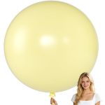 Kalor 36 Inch Giant Pastel Yellow Balloons 6 Pack Large Round Pastel Yellow Latex Balloons For Anniversary Birthday Christmas We